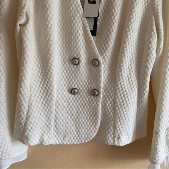 Joesph Ribkoff Blazer Jacket Woman 14 Textured Double Breasted Preppy 191473 - Picture 8 of 16